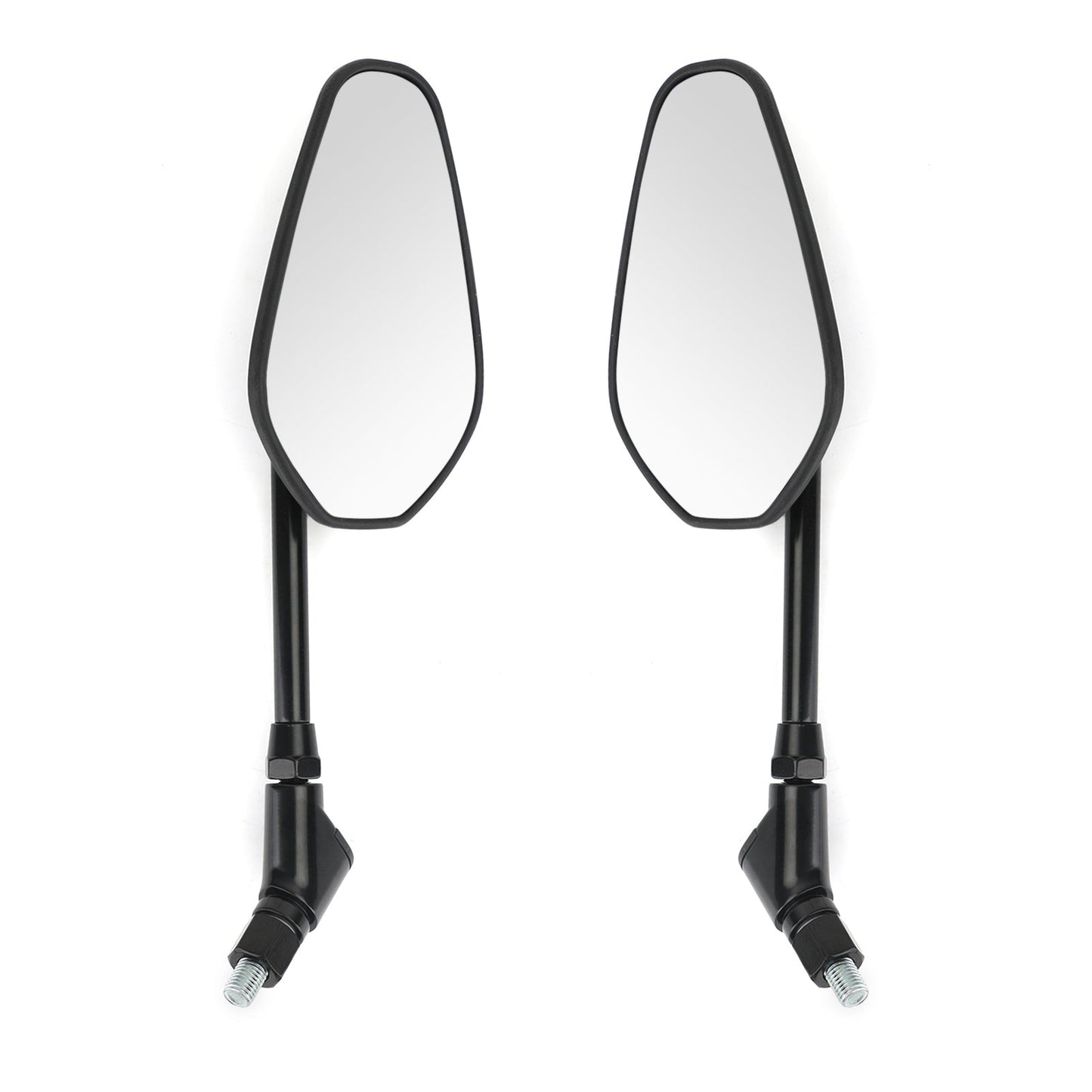 New Black Left & Right Motorcycle Cruiser Chopper Specchietti retrovisori laterali M10 10Mm Generico