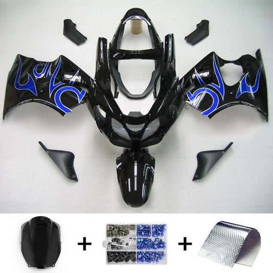 Amotopart Kawasaki 2000-2002 ZX6R 636 Black Mix Blue Tearing Kit
