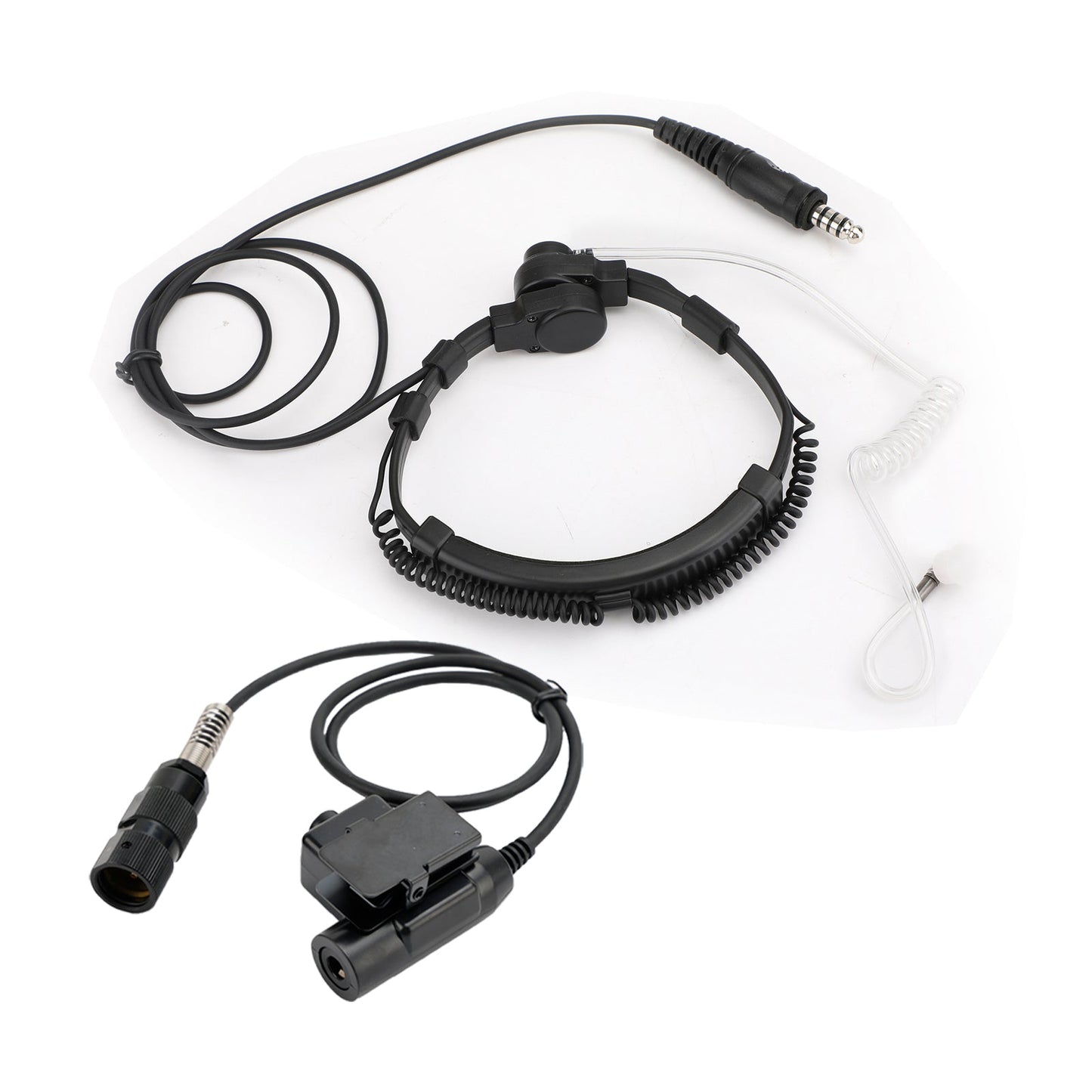Cuffia con microfono tattico per gola con spina grande da 7,1 mm per radio PRC-152 PRC-148 U329