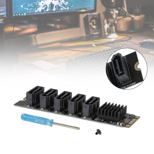 Adattatore da M.2 a SATA 3.0 JMB585 Scheda di espansione per disco rigido a 5 porte per PH56