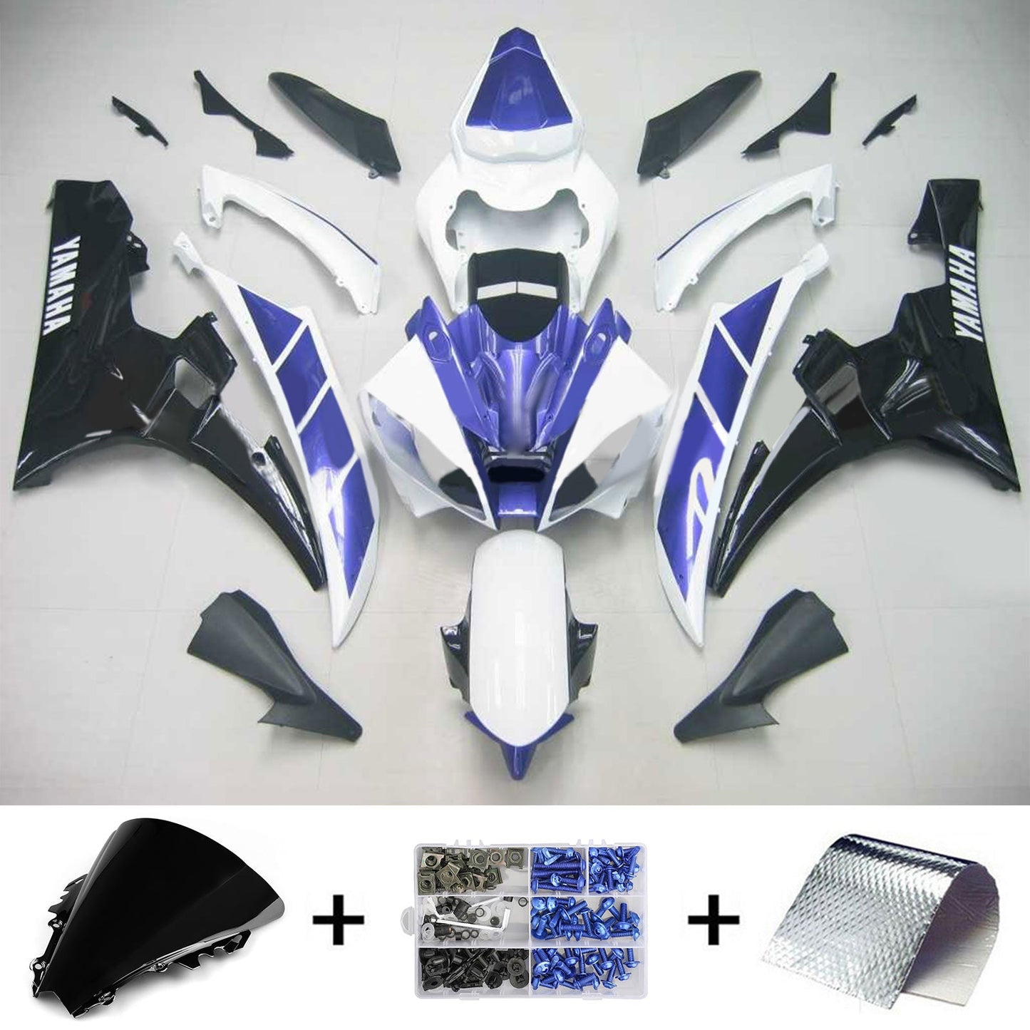 Amotopart Yamaha 2006-2007 YZF 600 R6 Kit di carenatura blu bianca
