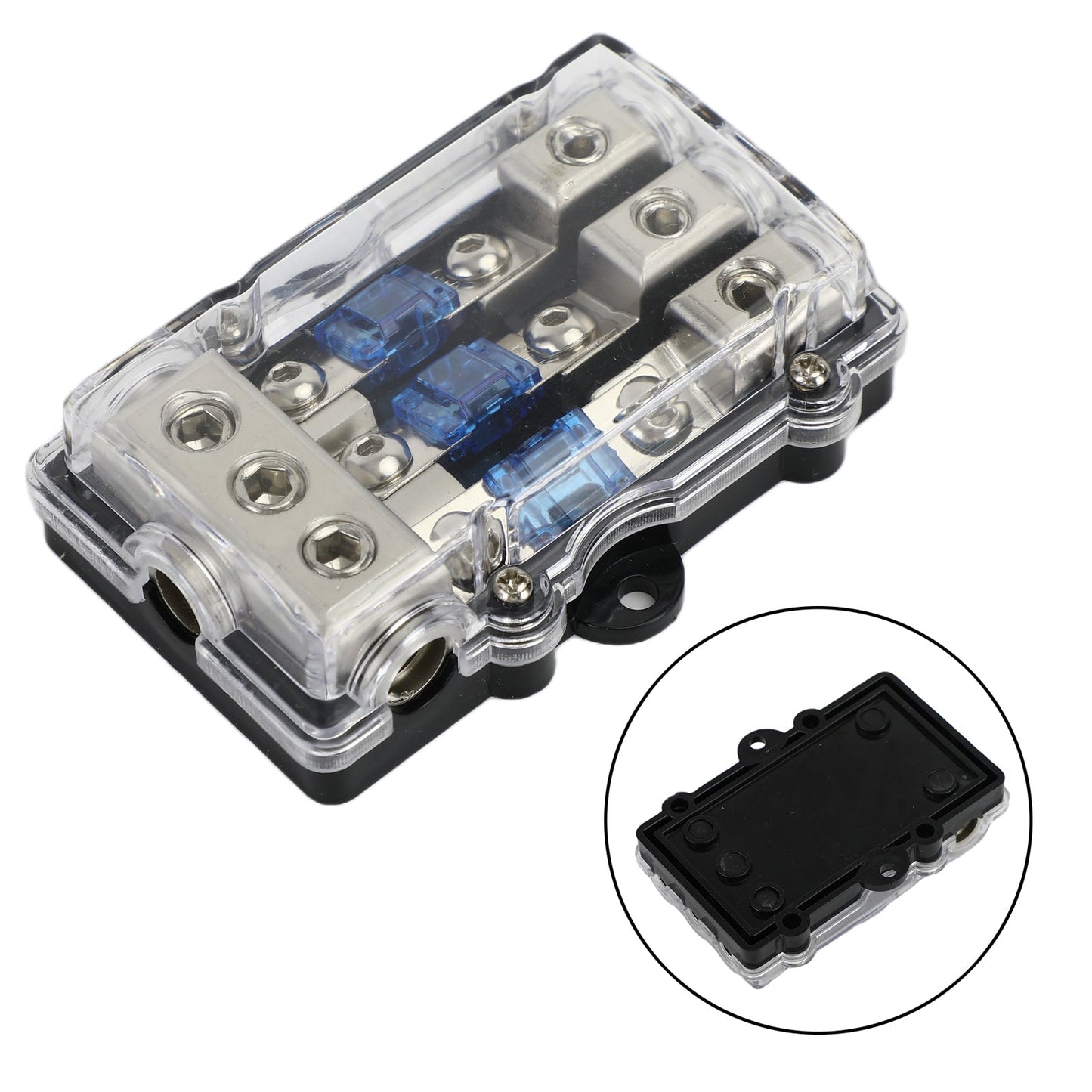 Portafusibili a lama mini ANL a 3 vie, rame da calibro 2/4 a calibro 4/6/8 60 Amp