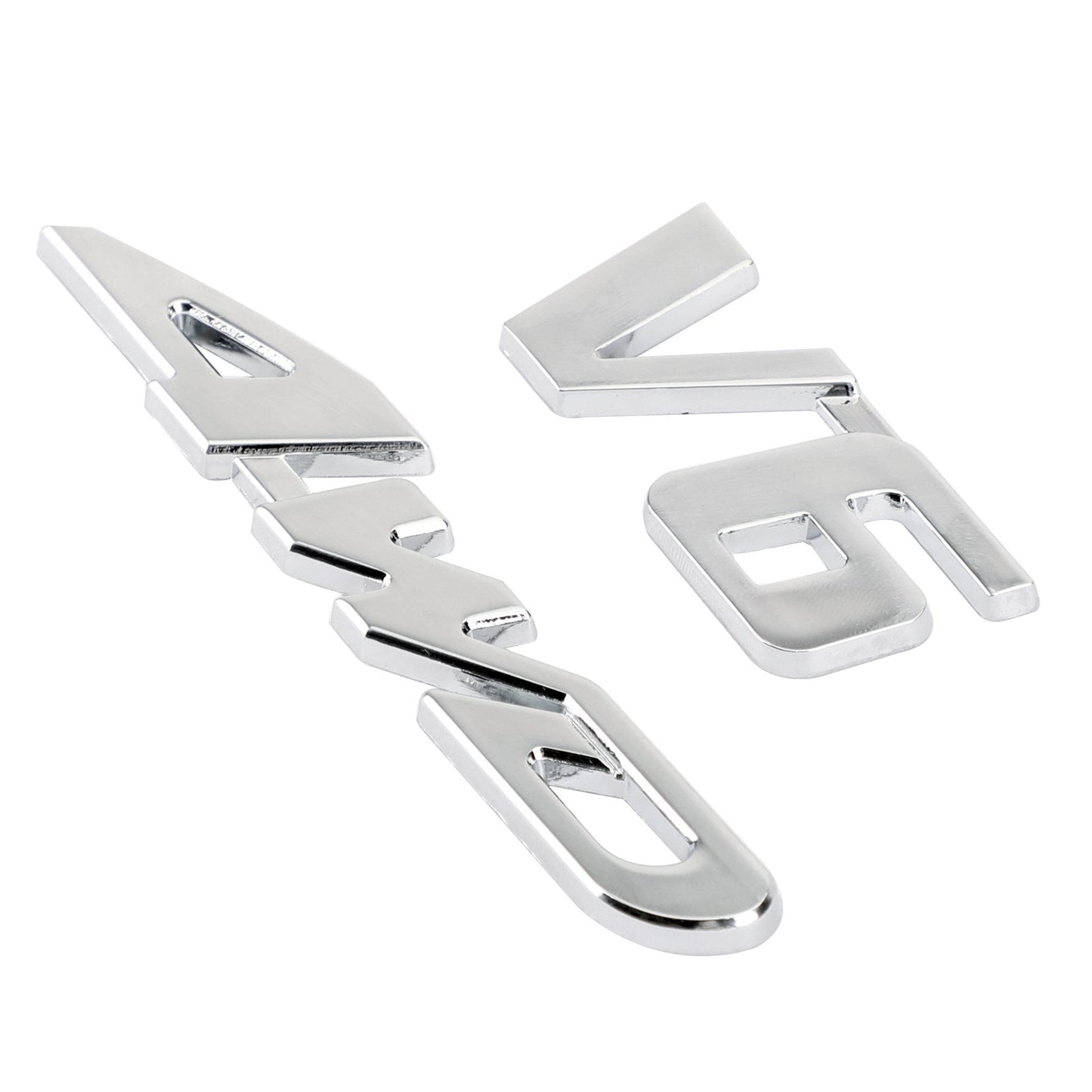 3D Chrome Metal 4WD Car Trunk Parafango posteriore Distintivo dell'emblema Decal Sticker 4WD SUV V6 Generico