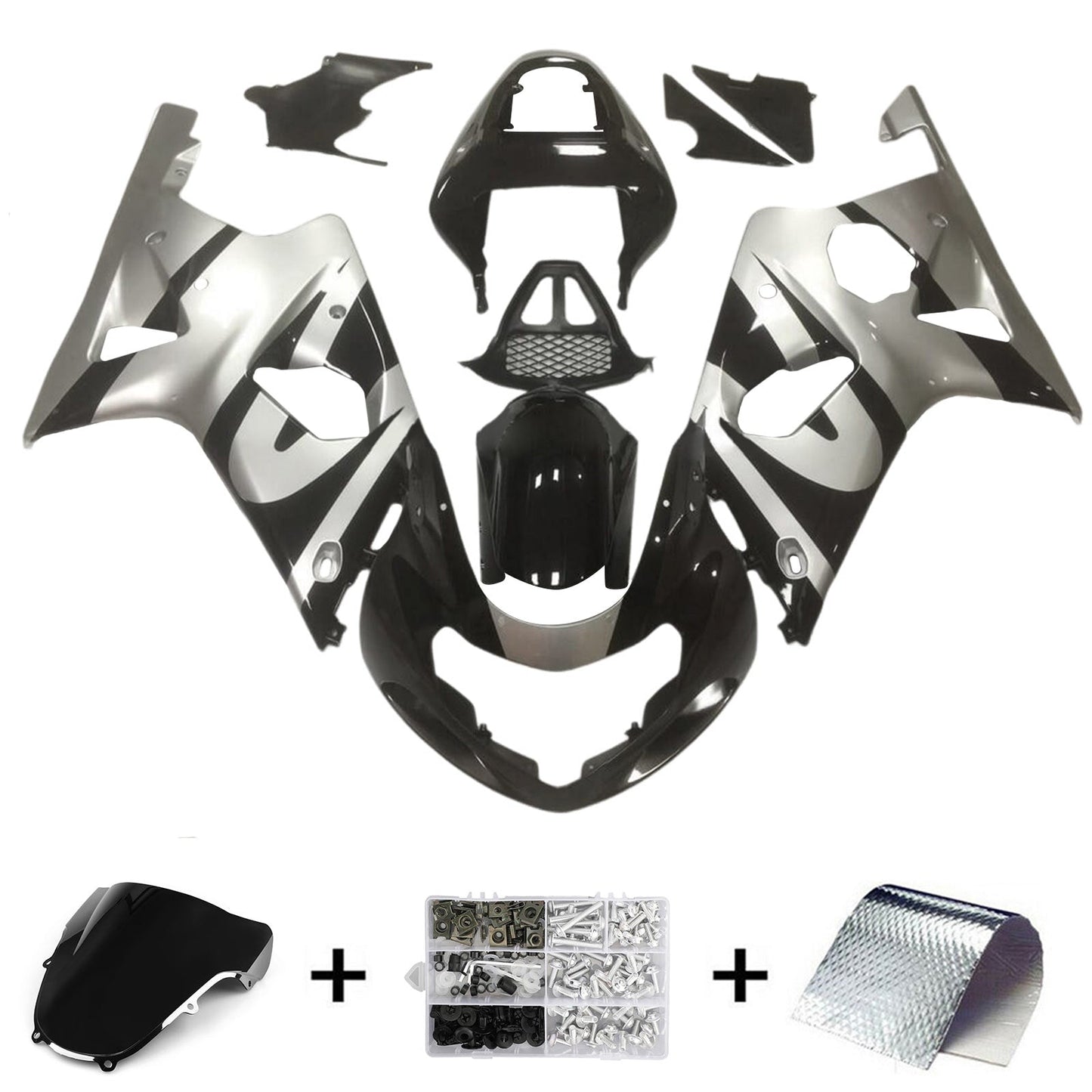 Amotopart Suzuki GSXR1000 2000-2002 K1 K2 Kit carena Carrozzeria Plastica ABS