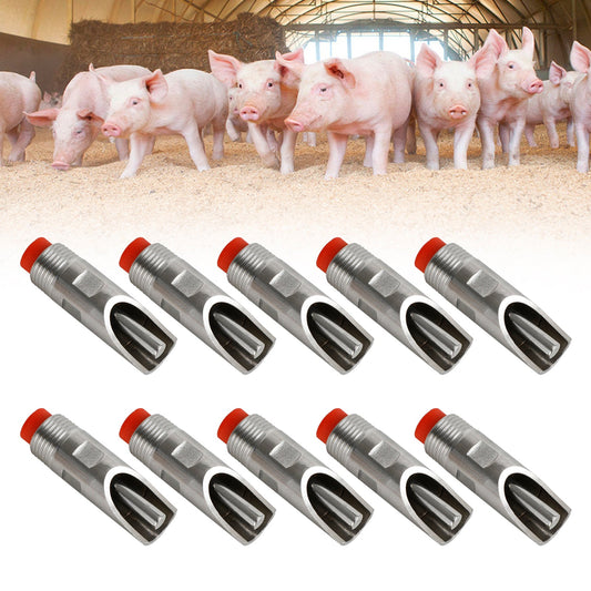 10 pezzi di abbeveratoi per abbeveratoi in acciaio inossidabile con filettatura NPT da 1/2 "maiale automatico Fedex Express