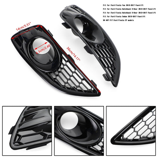 Le migliori offerte per COPPIA GRIGLIA NERO LUCIDO FENDINEBBIA ANTERIORE COPRIFANALE PER FORD FIESTA 2013-2017 GENERICHE
