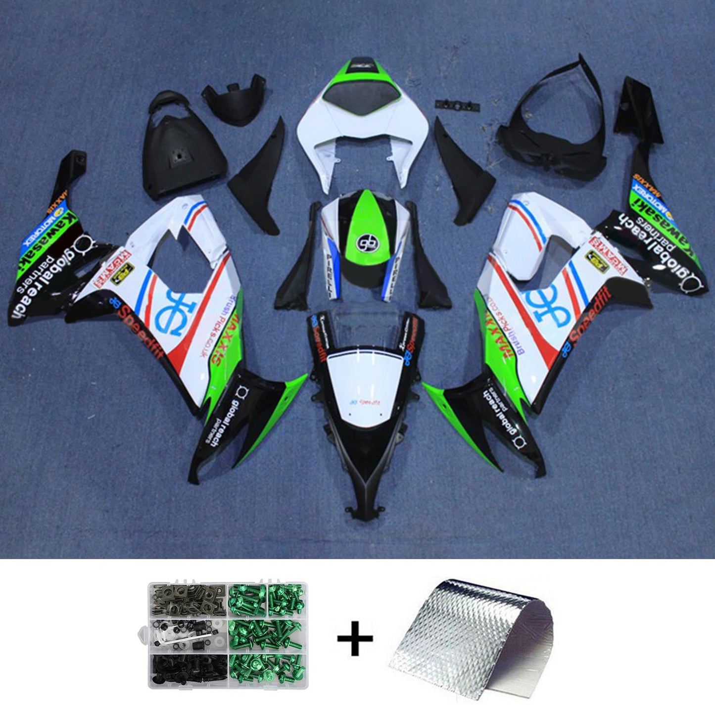 Amotopart Kawasaki ZX10R 2008-2010 Kit carena Carrozzeria Plastica ABS
