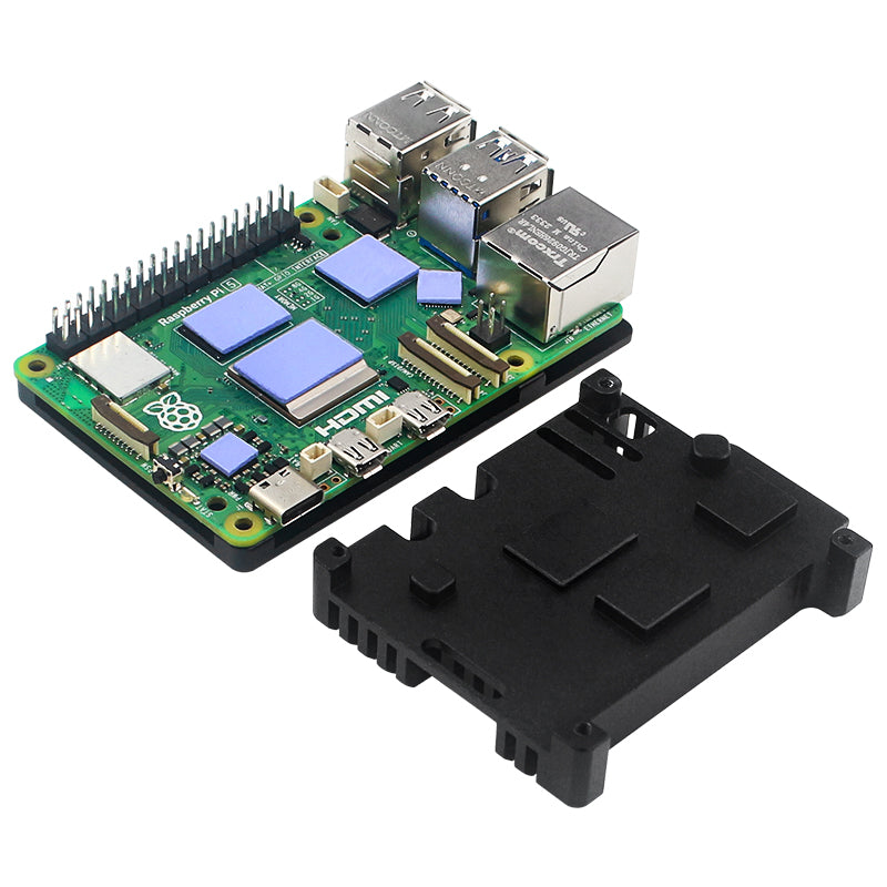 Involucro in metallo Raffreddamento passivo Raspberry pi5 Involucro in alluminio Ventola di raffreddamento opzionale