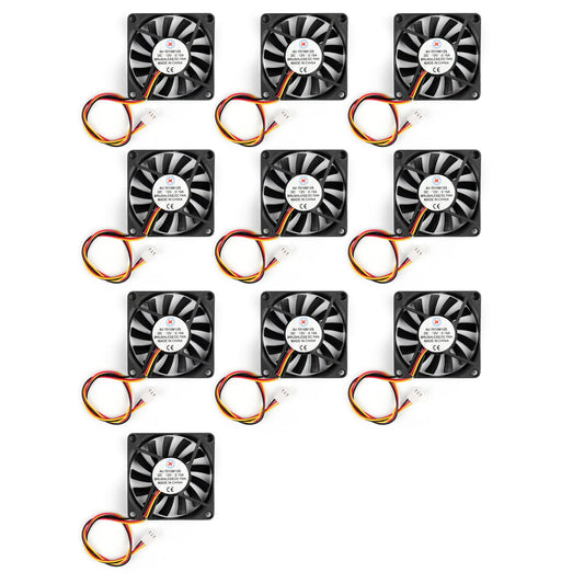 10PCS DC Brushless Raffreddamento Ventola Del Computer Del PC 12V 7010s 70x70x10mm 0.15A 3 Spille Filo