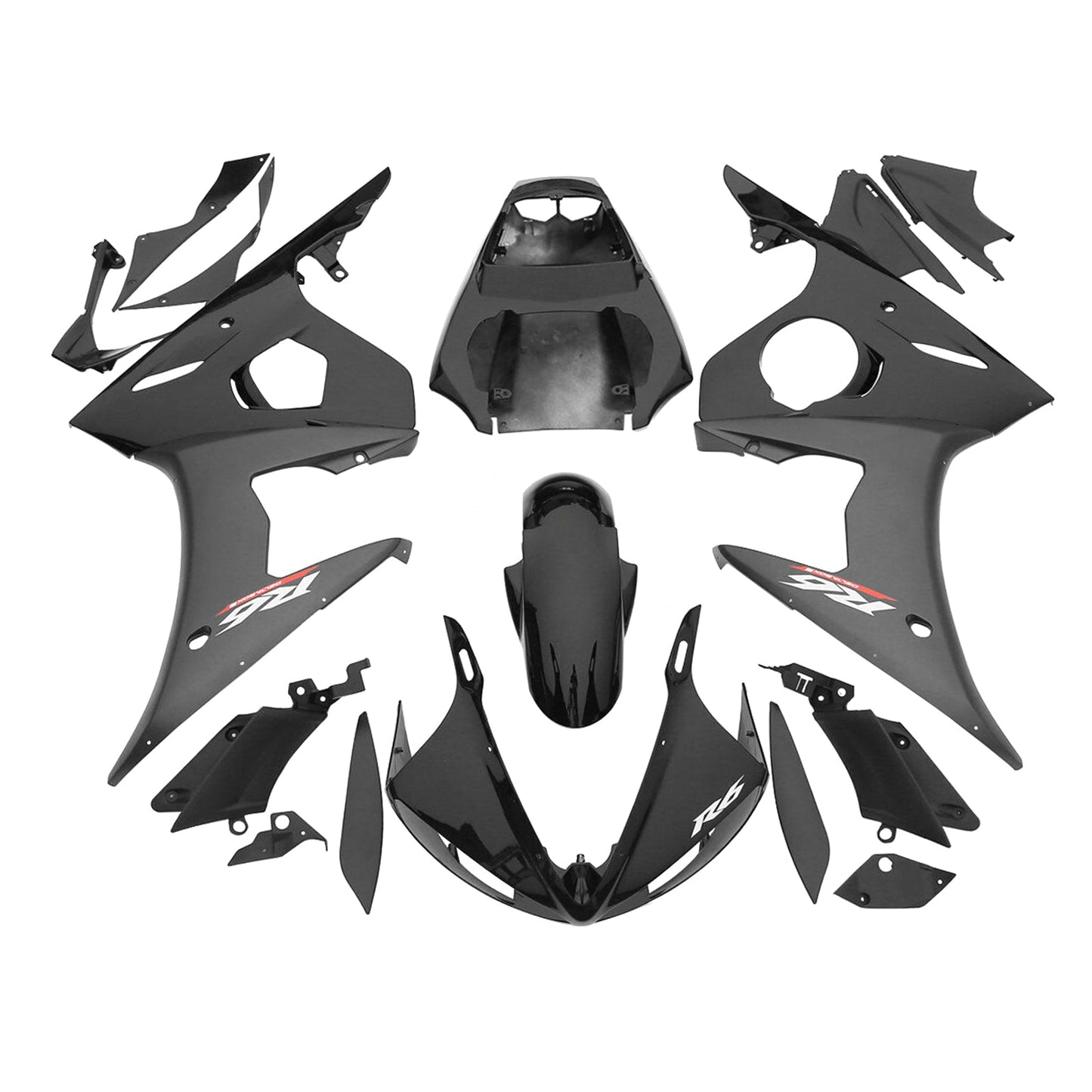 Carenatura Set Per YAMAHA YZF R6 2003-2004 Nero Generico