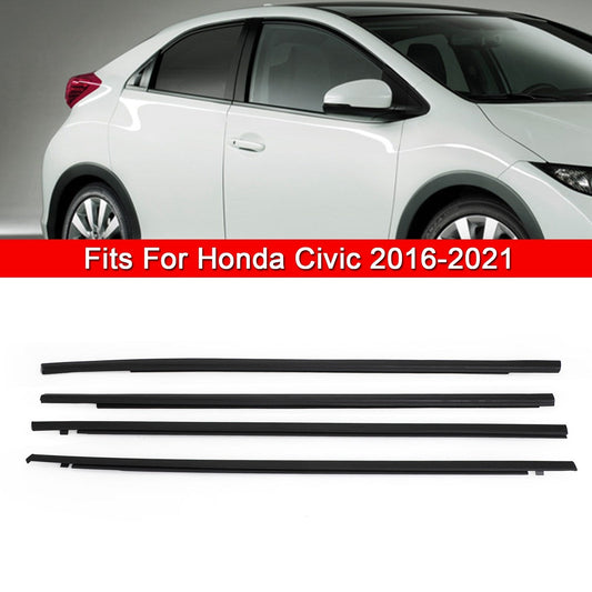 Guarnizione Guarnizione Finestra Modanatura Guarnizione Cintura 4 Pezzi Per Honda Civic Berlina 2016-2021 Generico