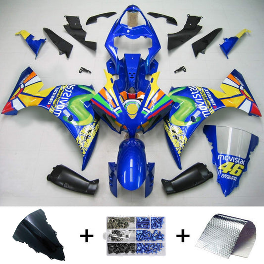 Amotopart Yamaha 2012-2014 YZF 1000 R1 Kit di rivestimento colorato blu