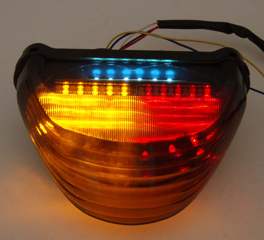 Fanale posteriore a LED integrato Indicatori di direzione per Kawasaki Ninja ZX12R 00-05 Fumo Generico