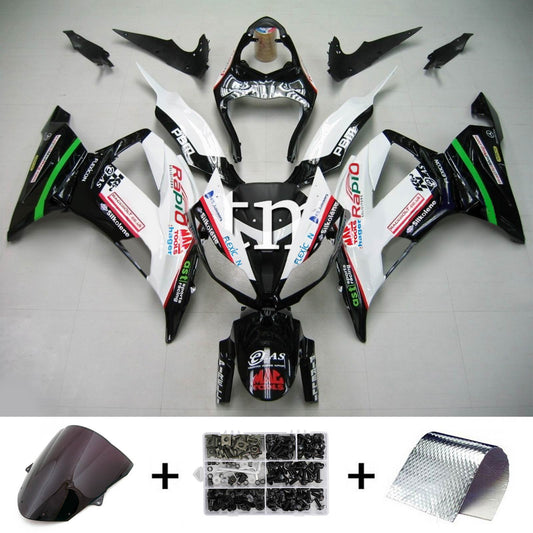Amotopart Kawasaki 2013-2018 ZX6R 636 Kit di paura bianca nera