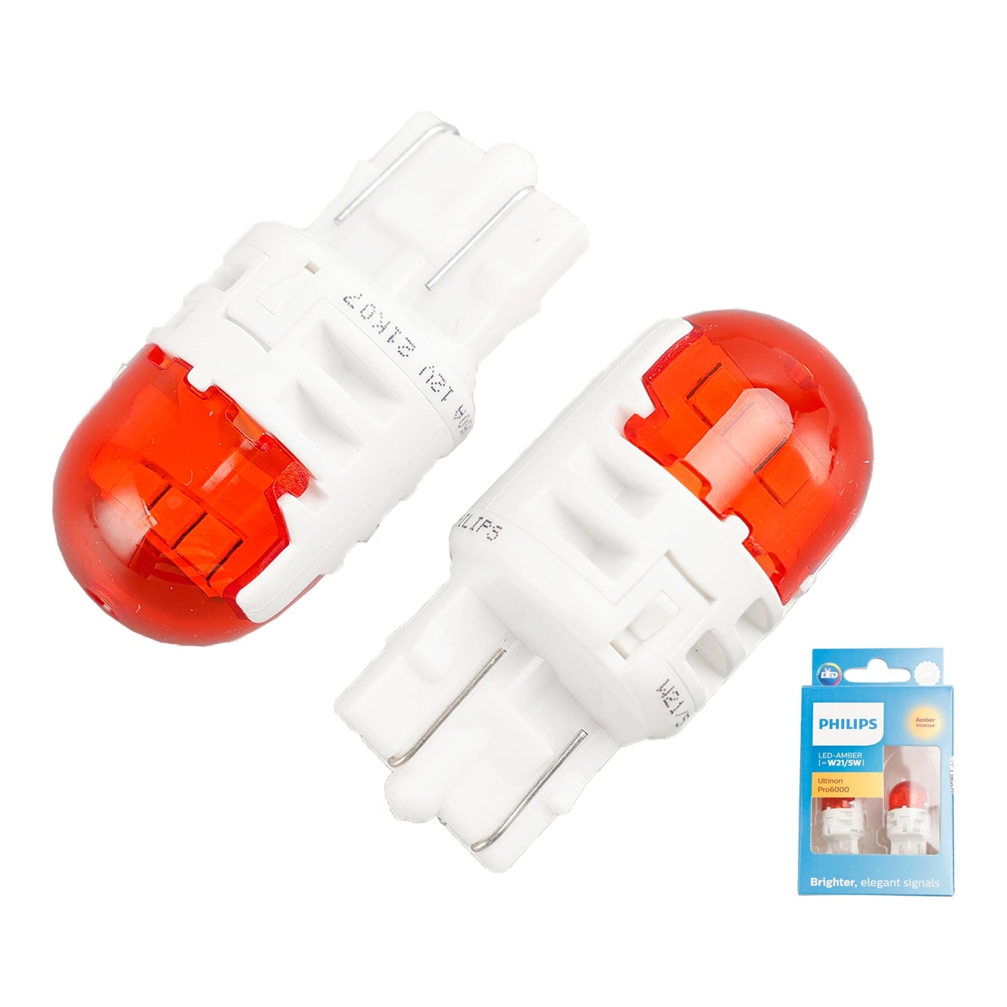 Per Philips 11066AU60X2 Ultinon Pro6000 LED-AMBRA W21/5W AMBRA intenso 80/16lm