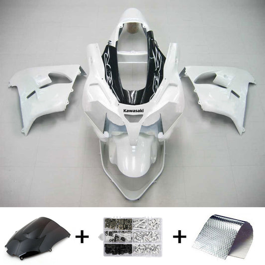 Amotopart Kawasaki 2002-2003 ZX9R Kit di paura nero bianco