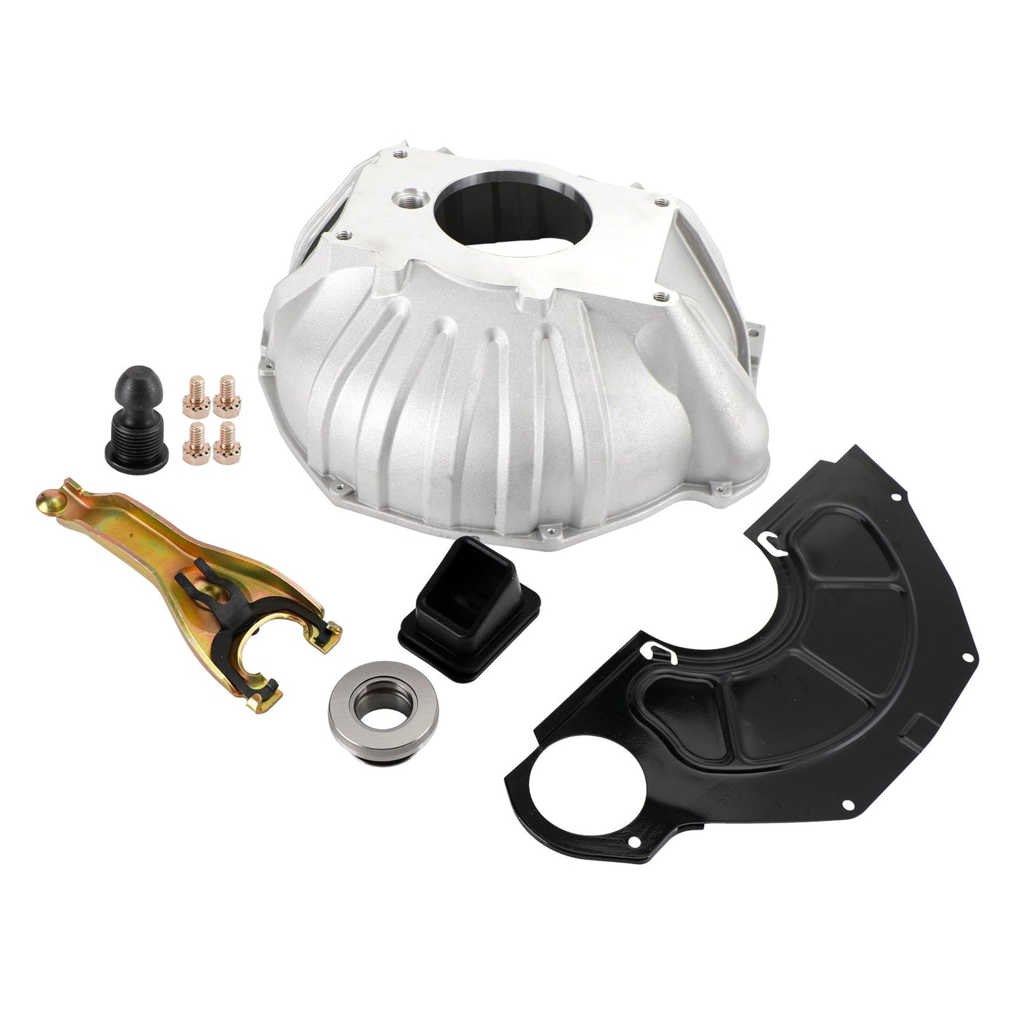1968-1974 Chevy II, Nova* 3899621 Kit alloggiamento campana e forcella frizione da 11", cuscinetto estraibile e copertura Fedex Express