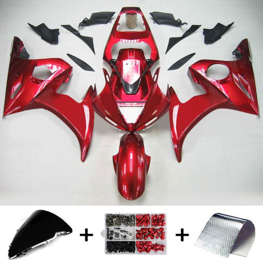 Amotopart Yamaha 2003-2004 YZF 600 R6 e 2006-2009 YZF R6S Gloss Red Fearing Kit