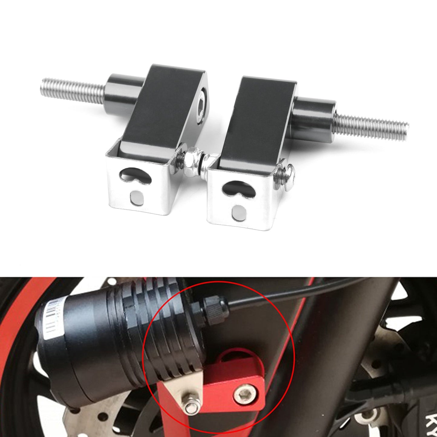 Coppia CNC Titan M8 Supporto per staffa di montaggio per fendinebbia per fari per motociclette