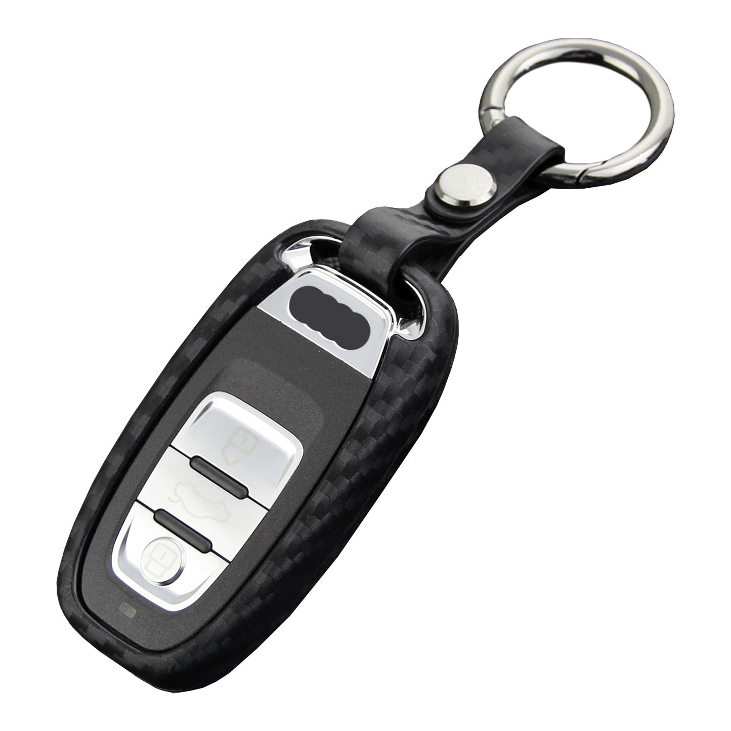 Custodia in pelle e silicone per chiave auto con fibbia per Audi