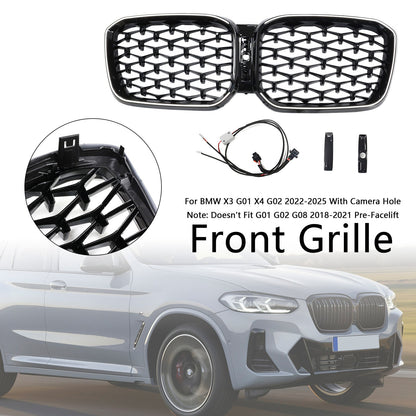 Griglia a rene paraurti anteriore nero lucido BMW X3 G01 X4 G02 2022-2025