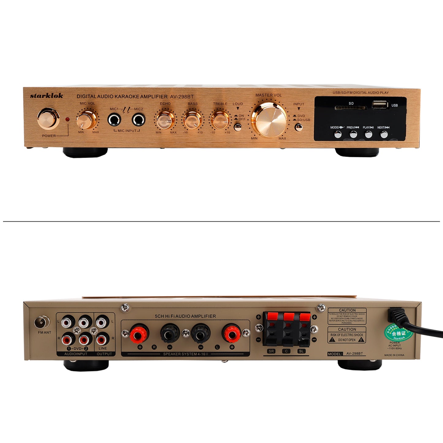 Amplificatori 2000W 5CH Amplificador HiFi Stereo AV Surround Amplificatore SD FM