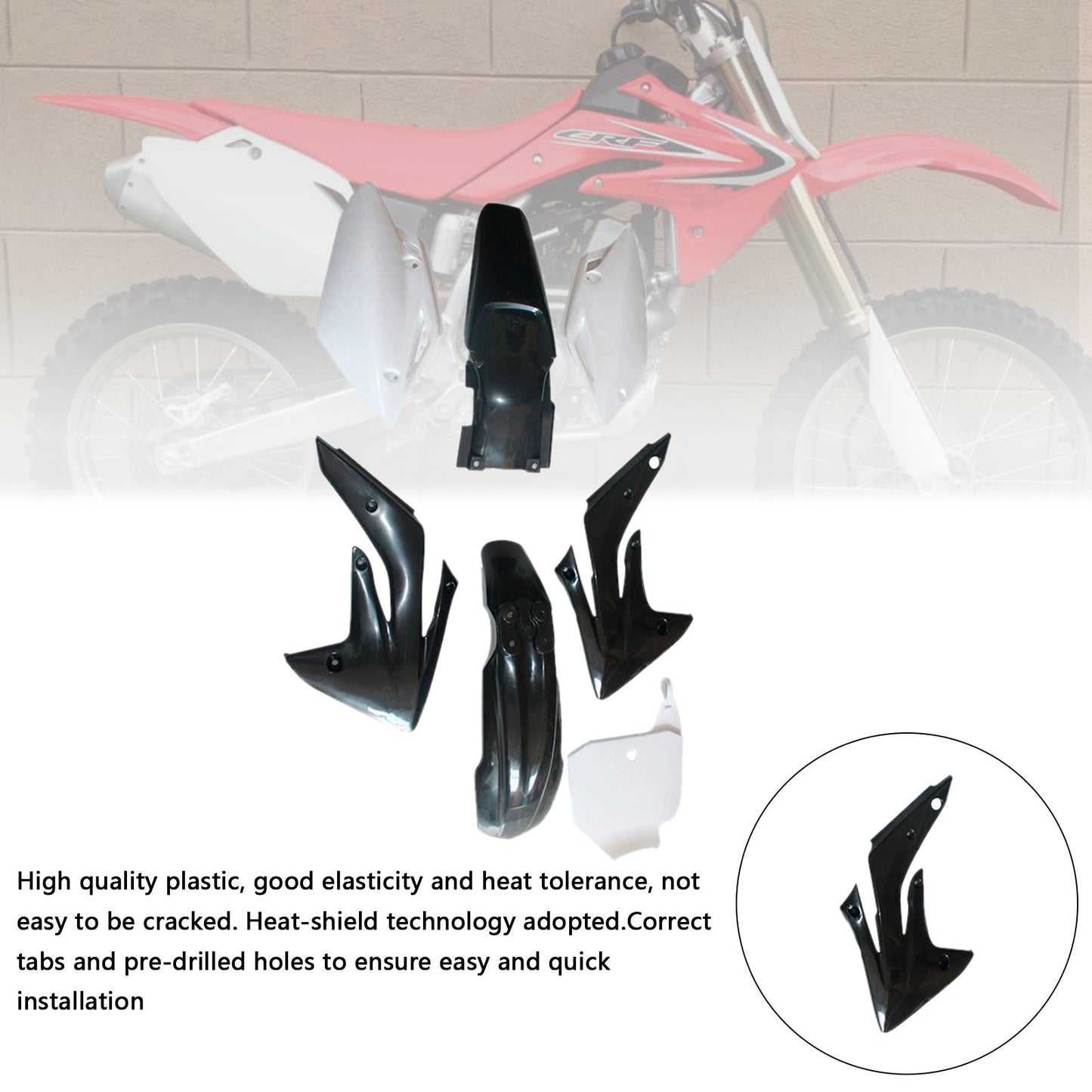 Kit di plastica per carrozzeria Honda CRF150R/RB 2007-2014, carenatura parafango