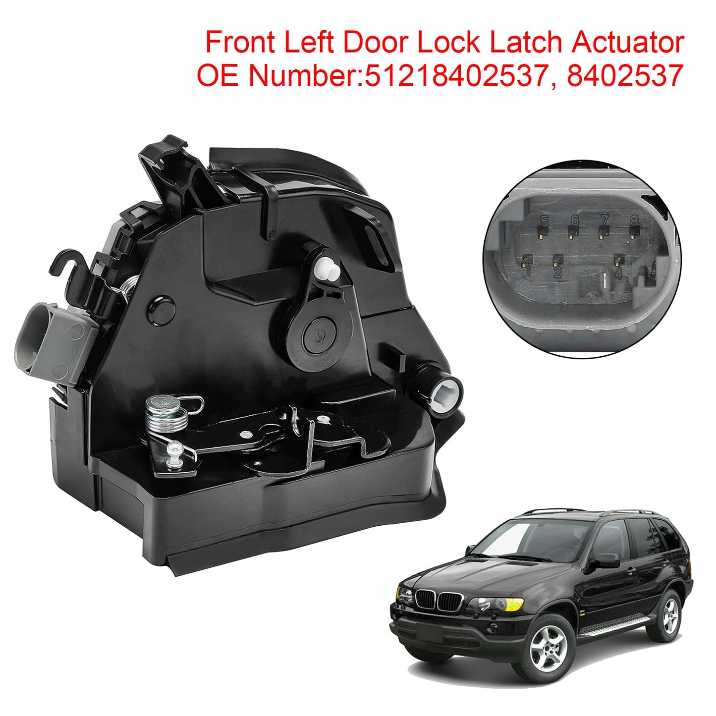 2004/04-2006/09 BMW X5 E53 4.8is 4799 ccm, 265 KW, 360 CV Attuatore di bloccaggio della portiera anteriore sinistra 51218402537
