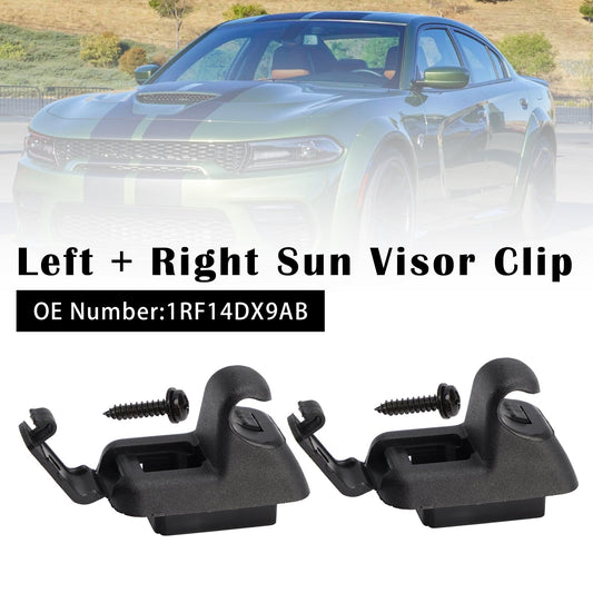 2 clip nere per aletta parasole 1RF14DX9AB compatibili con Chrysler 300 e Dodge Charger 2011-2020