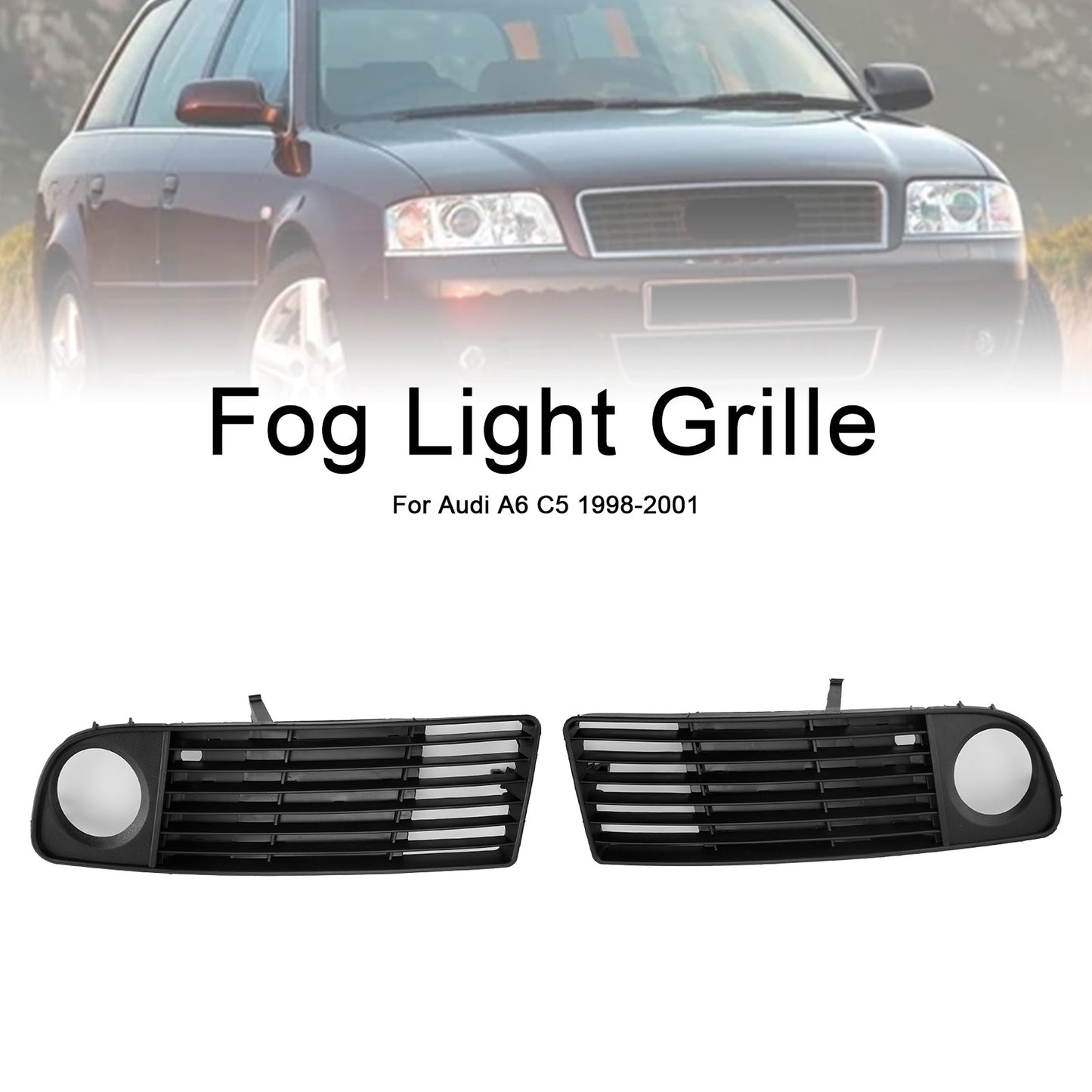 Griglia di copertura fendinebbia paraurti anteriore inferiore Audi A6 C5 1998-2001 (2 pezzi)