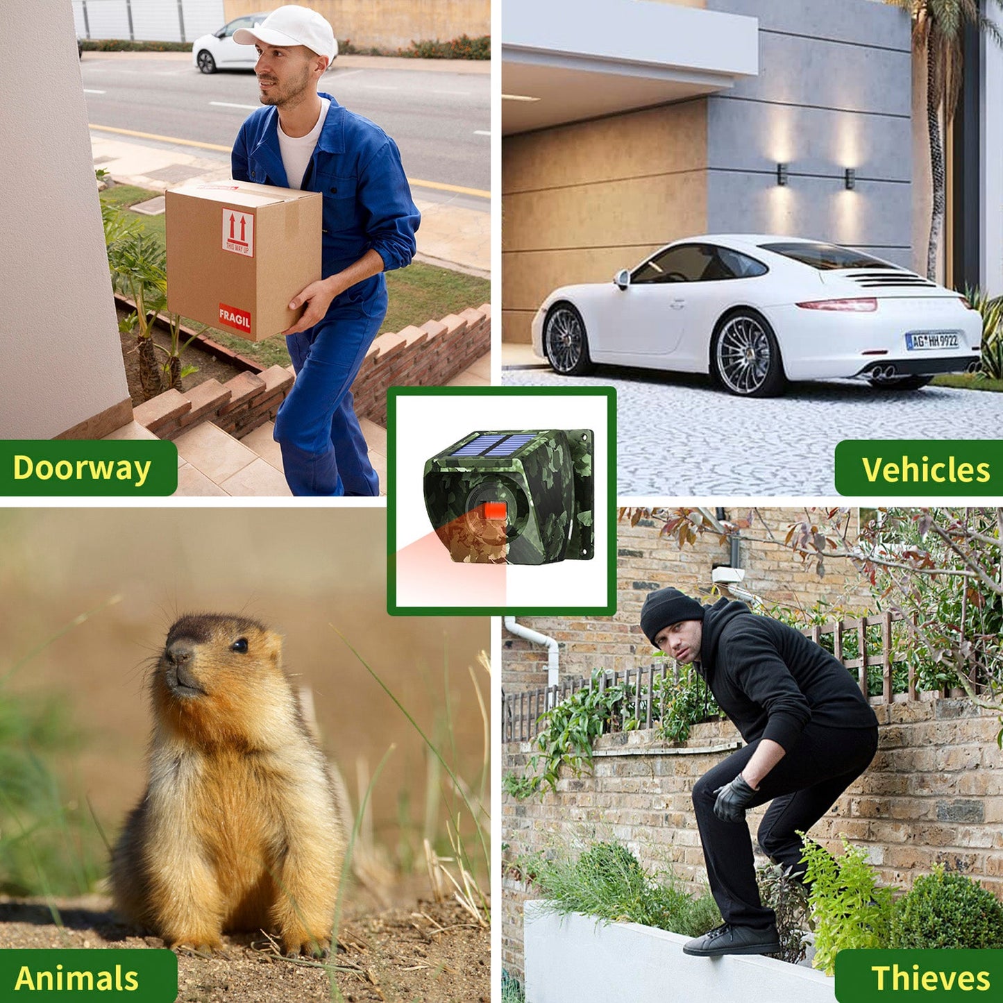 Allarme antifurto per vialetto a induzione wireless con alimentazione a infrarossi per esterni da 800 m