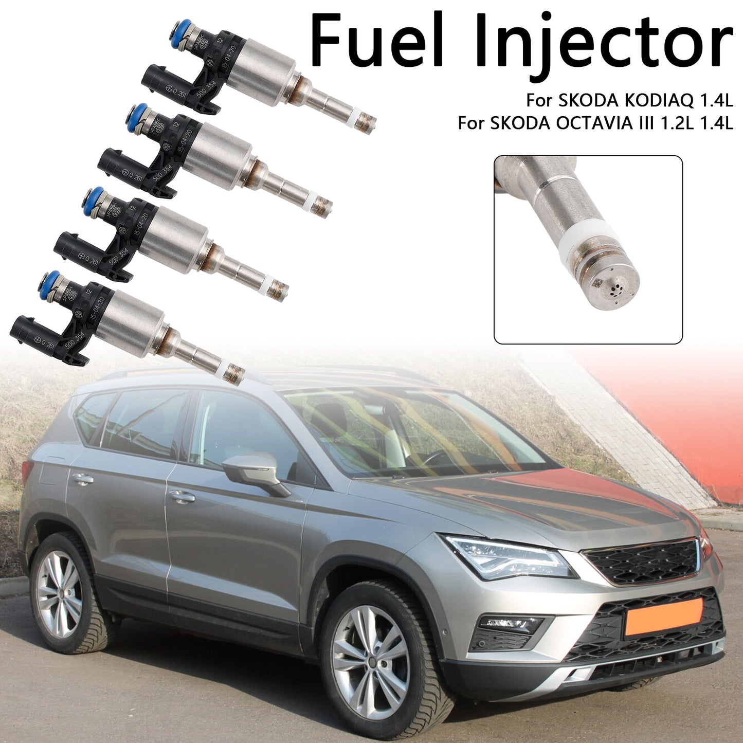 4 pezzi iniettore carburante 04E906036Q adatto per Audi A3 adatto per Seat Leon adatto per Skoda adatto per VW Passat