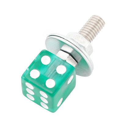 4x bulloni per targa DICE personalizzati, viti, plastica verde per motocicletta, chopper e bobber