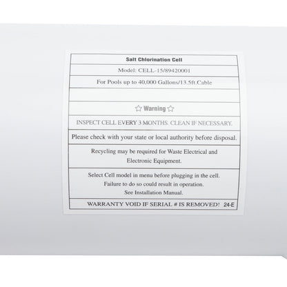 Cella di clorazione al sale W3T-CELL-15 TurboCell adatta per Hayward fino a 40.000 galloni