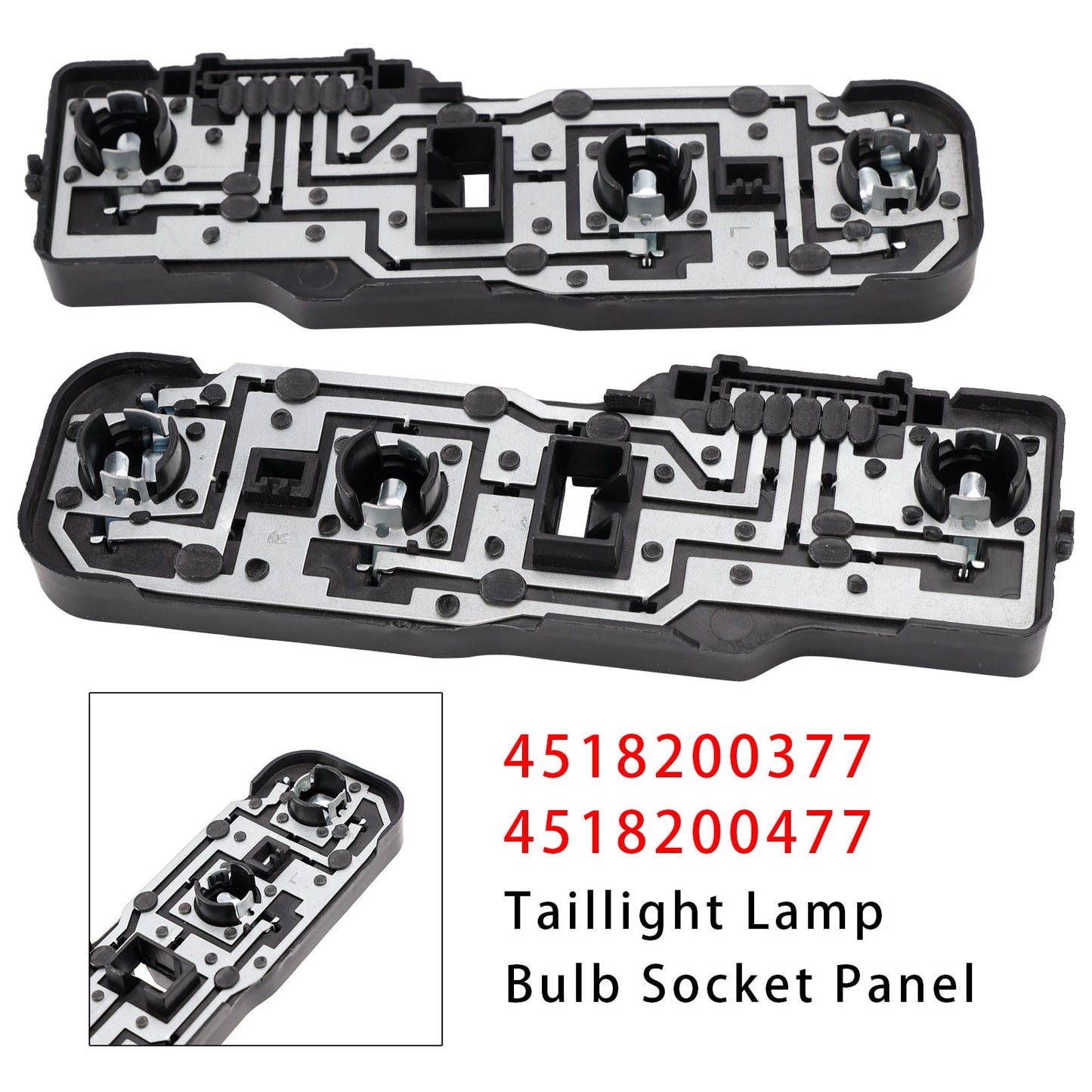 Pannello portalampada fanale posteriore sinistro e destro per Smart Fortwo 2008-2018, codice 4518200377
