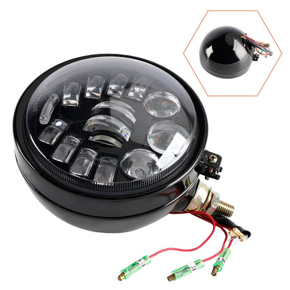 Faro anteriore da 5,75"" universale multifunzionale nero n. 82 per moto