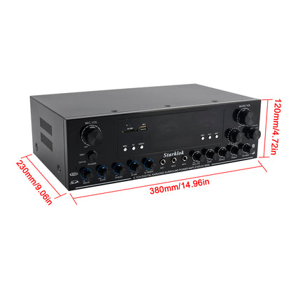 Bluetooth HiFi 2000W Stereo Power Amplificatore 5.1-Channel Subwoofer Amplifier