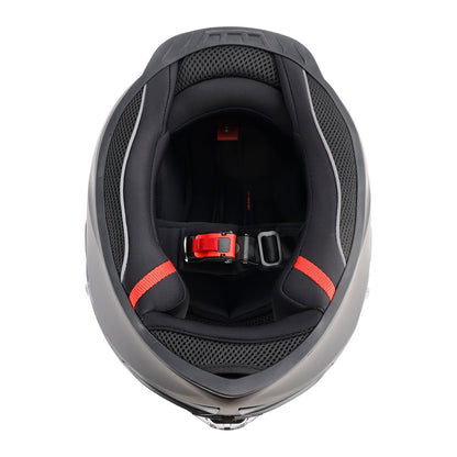 Casco da moto DOT per adulti Street Integrale Arancione Nero opaco