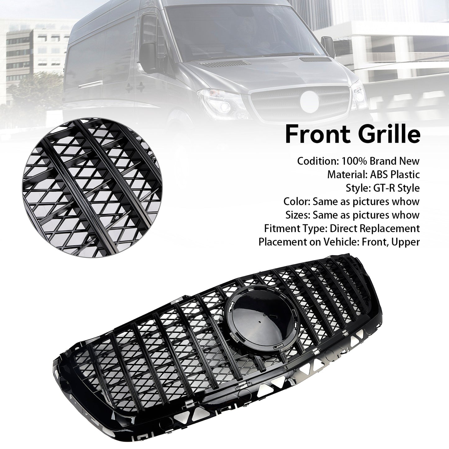 Per Mercedes Benz Sprinter W906 2014-2018 Griglia per paraurti anteriore nera