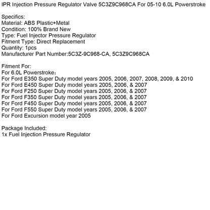Valvola regolatrice della pressione di iniezione IPR 5C3Z9C968CA per Powerstroke 6.0L 2005-2010