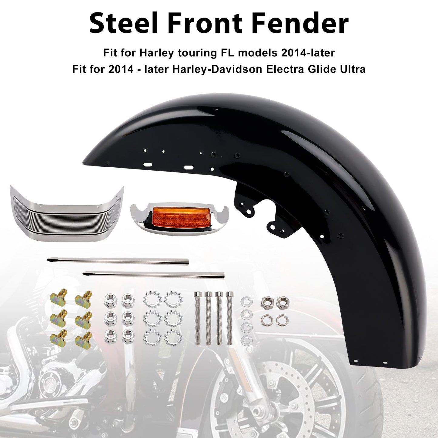 Parafango anteriore in acciaio per Touring Electra Glide Ultra Limited 2014-2024