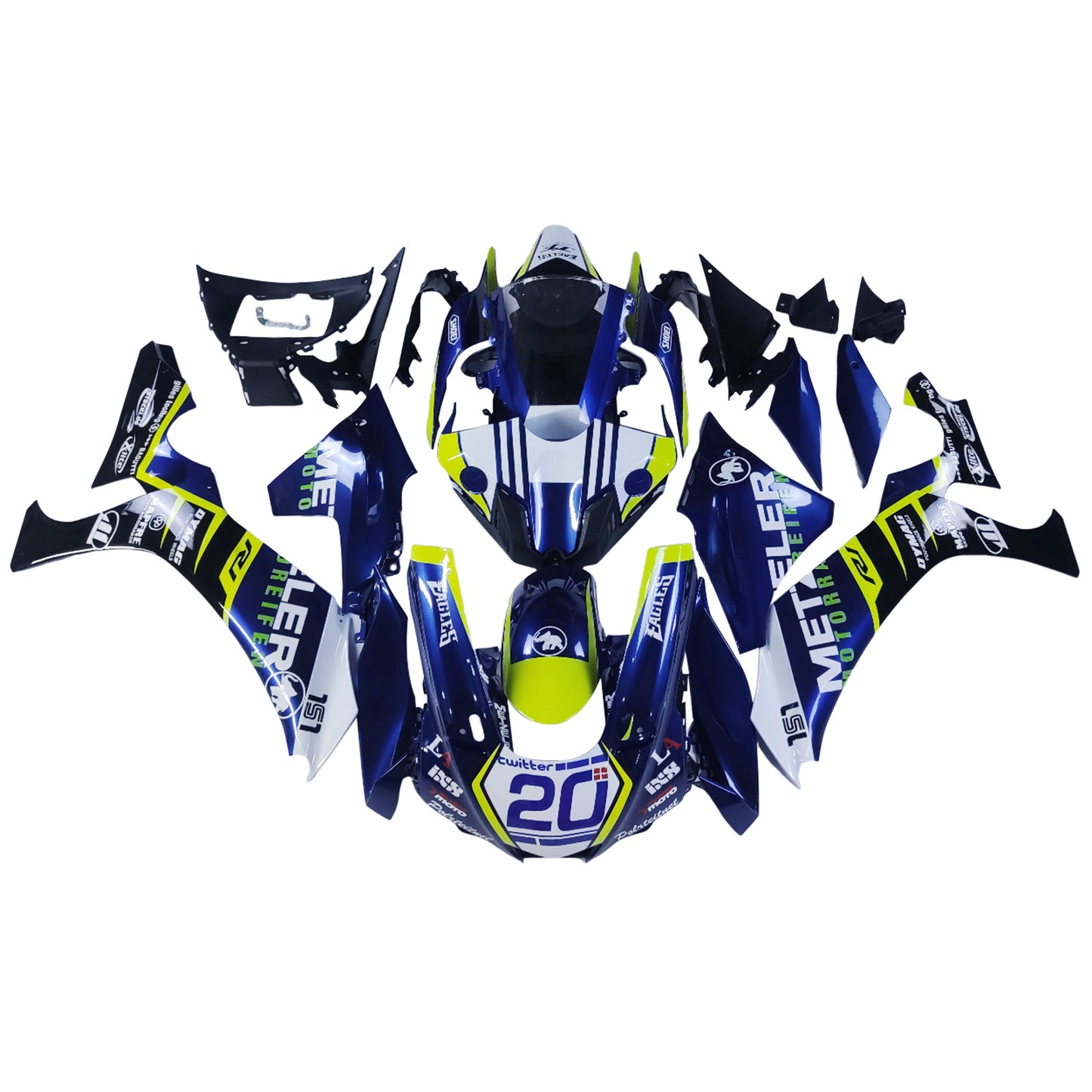 Kit carenatura carrozzeria plastica ABS adatta per Yamaha YZF 1000 R1 2015-2019