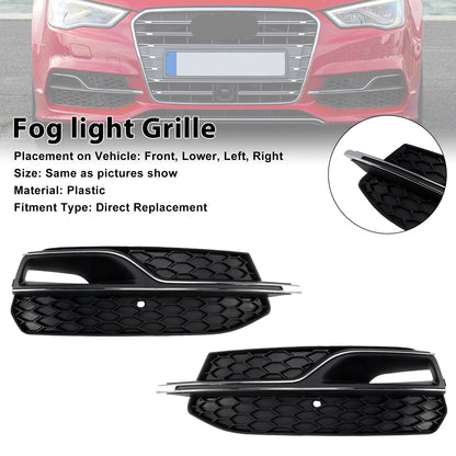 Front Lower Fog Light Cover Grill Grille Per AUDI A3 S3 S-Line 2013-2016