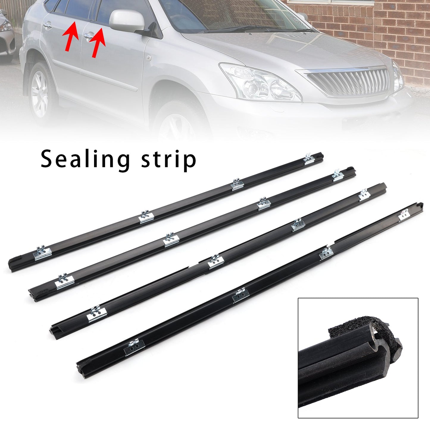 2004-2006 Per LEXUS RX330 4 pezzi Guarnizioni per finestrini 68171-48032