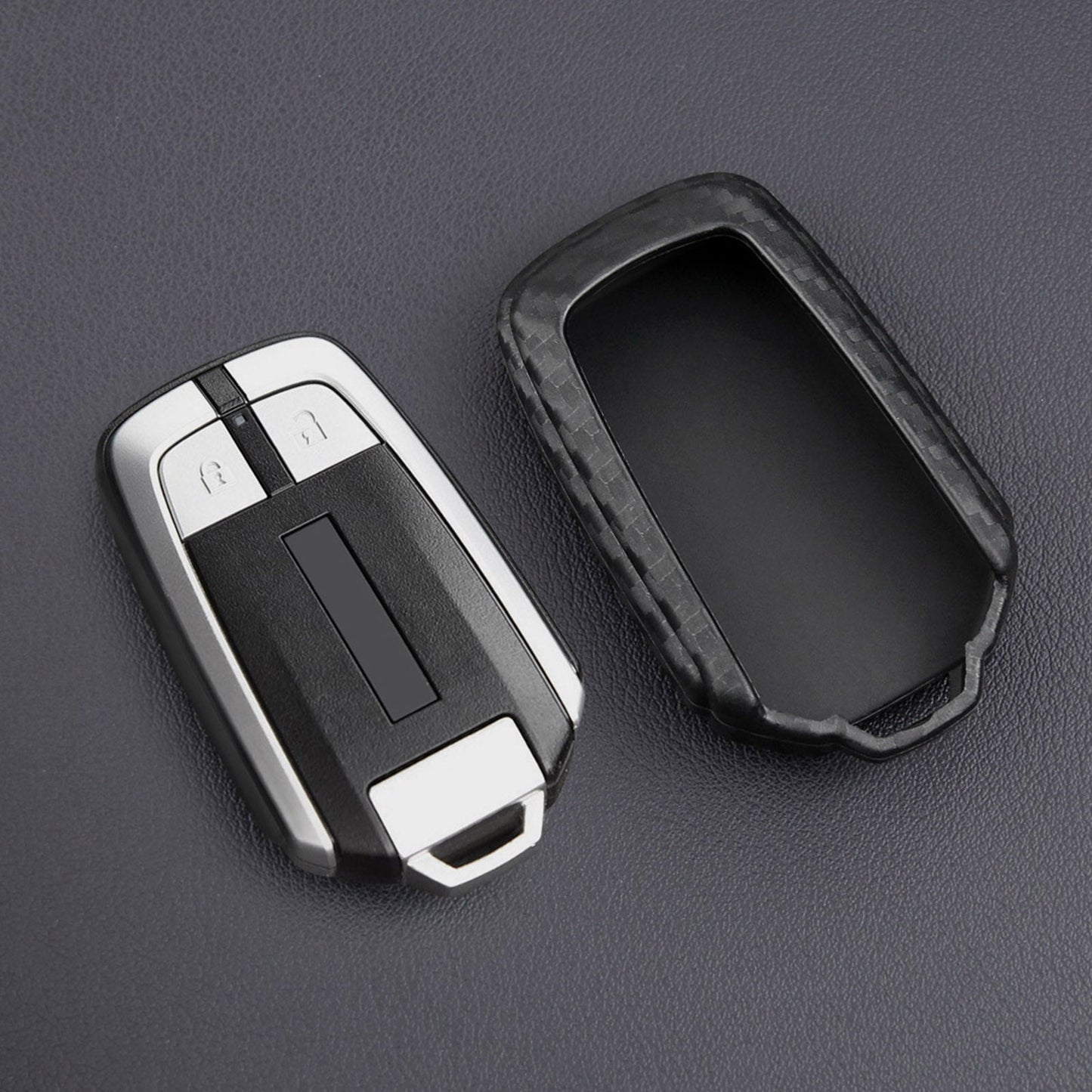 Custodia in pelle e silicone per chiave auto con fibbia per Isuzu