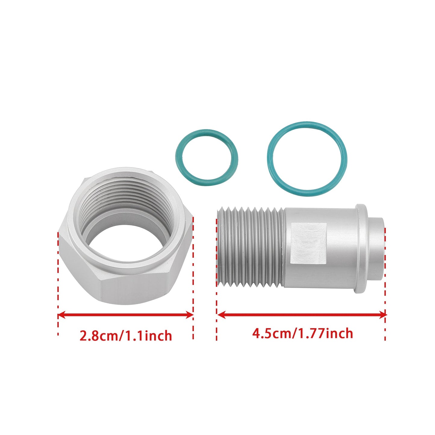 Adattatore A/C da femmina n. 12 (3/4) a maschio n. 10 (5/8) per tubo flessibile dell'accumulatore dell'essiccatore