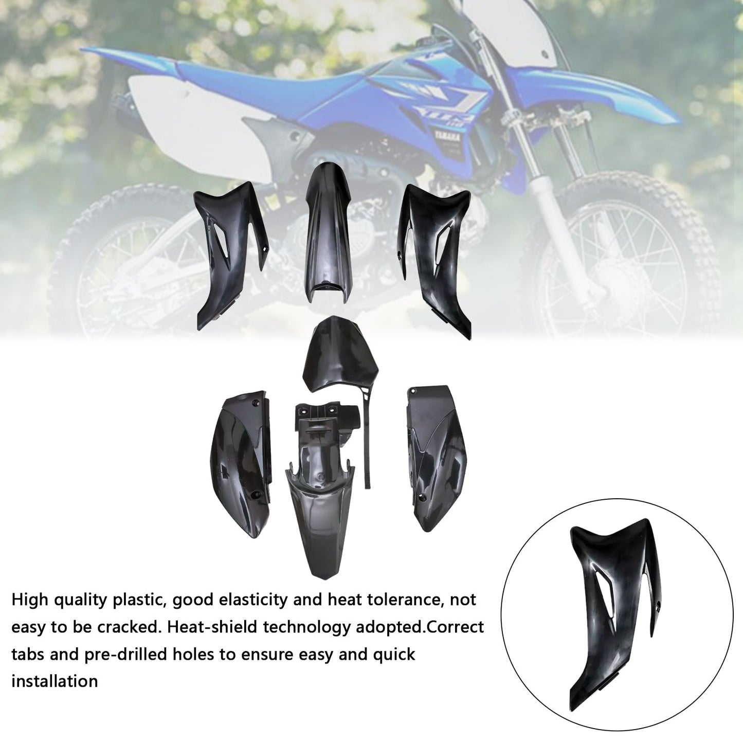 Kit plastiche per carrozzeria Yamaha TTR110 2008-2022 DIRT BIKE, carenatura parafango