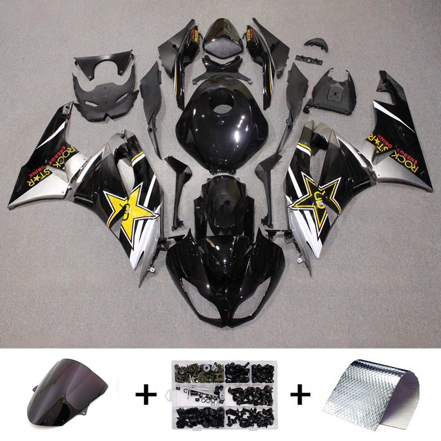 Kit carenatura iniezione in plastica ABS adatto per Kawasaki ZX6R 636 2009-2012