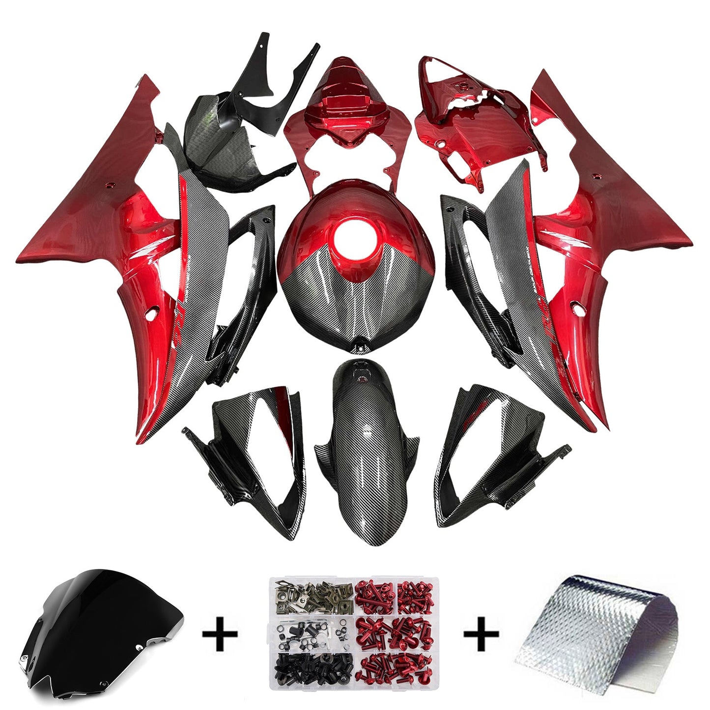 Kit carenatura iniezione plastica ABS per Yamaha YZFR6 YZF-R6 2008-2016