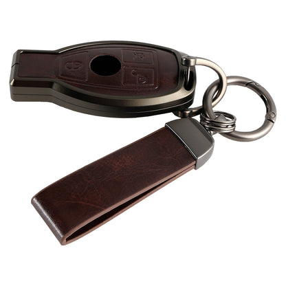 Custodia in lega di alluminio TPU marrone per chiave auto Benz GLC GLK CLS GLA CLA AMG